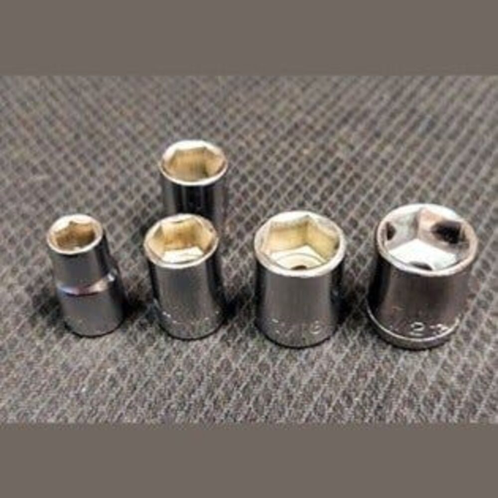 Socket Set 5 piece SAE 1/4" Drive, 6 point sizes 1/4-1/2"